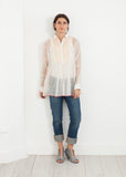 Sheer Rainbow Blouse in White